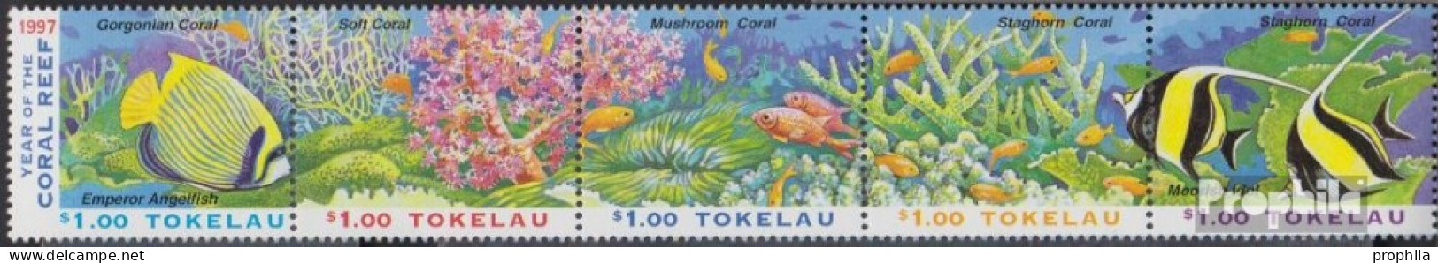 Tokelau 253-257 Fünferstreifen (kompl.Ausg.) Postfrisch 1997 Korallen - Tokelau