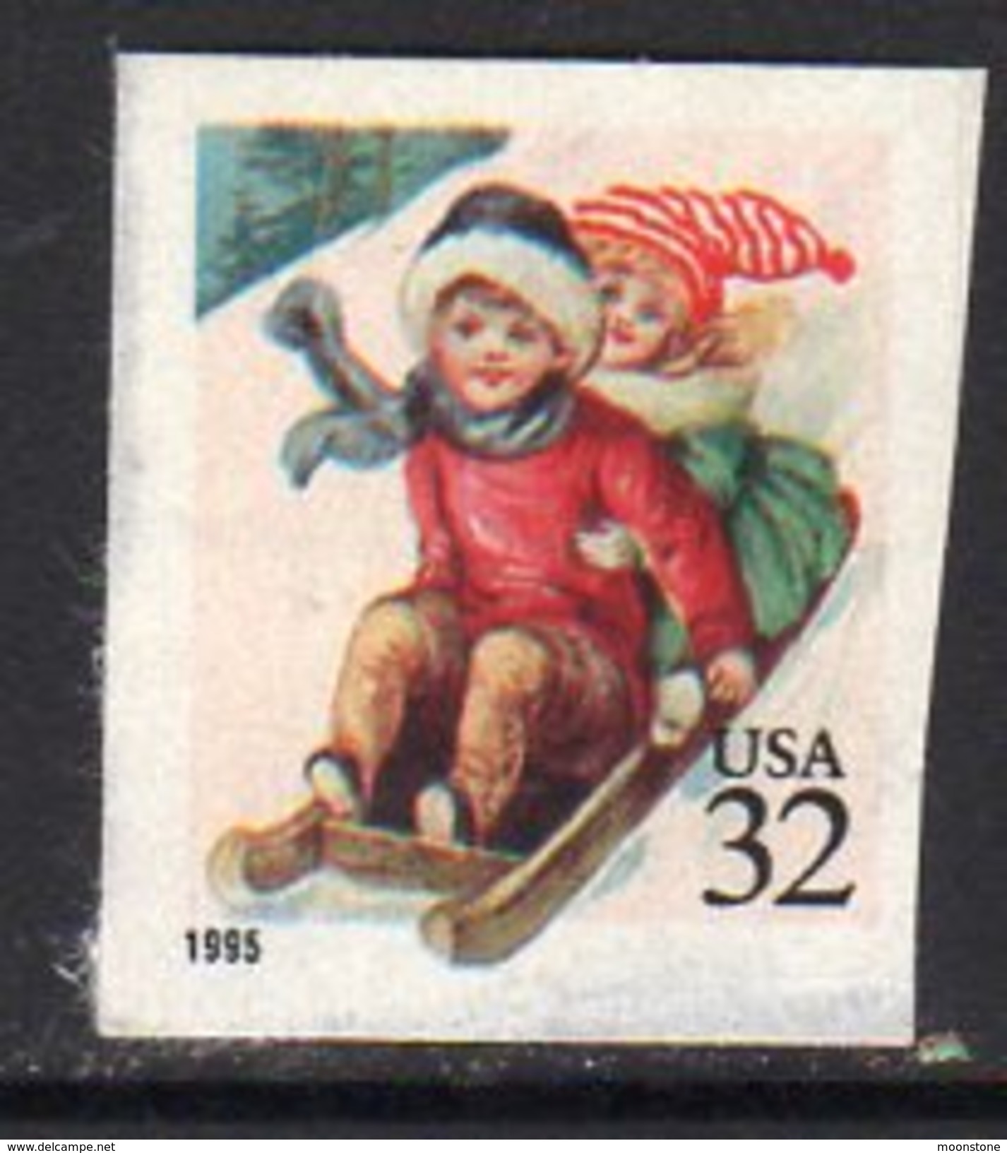 USA 1995 Children Sledding Teller Machine Stamp, MNH (SG 3157) - Unused Stamps