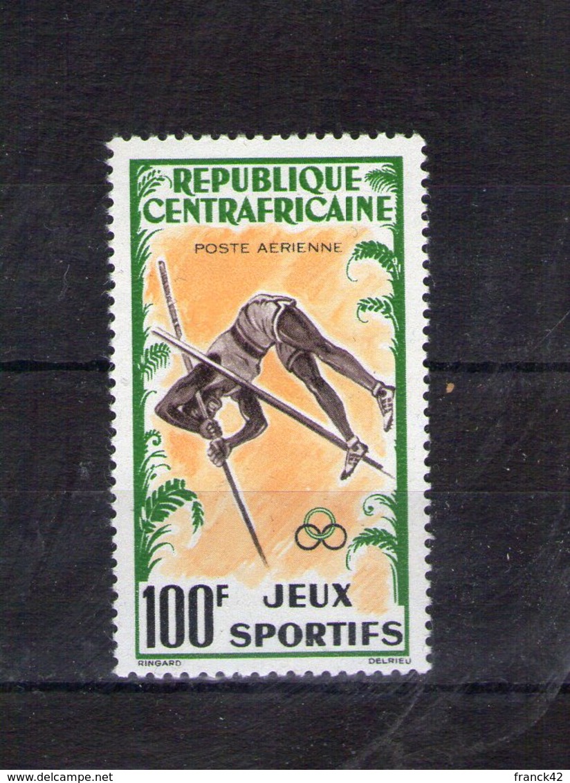 Centrafrique. Poste Aérienne. Jeux Sportifs. Saut à La Perche - Centrafricaine (République)