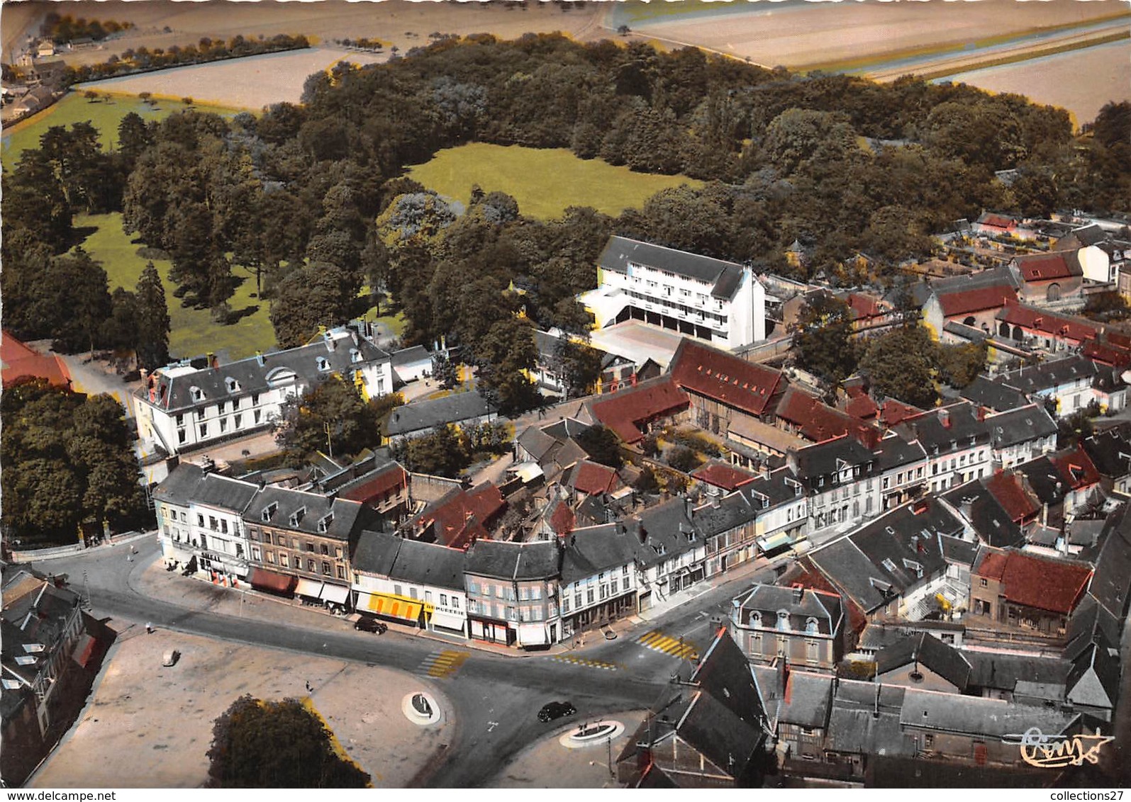 27-BRETEUIL-SUR-ITON- LE CENTRE ET LA COLONIE - VUE AERIENNE - Breteuil