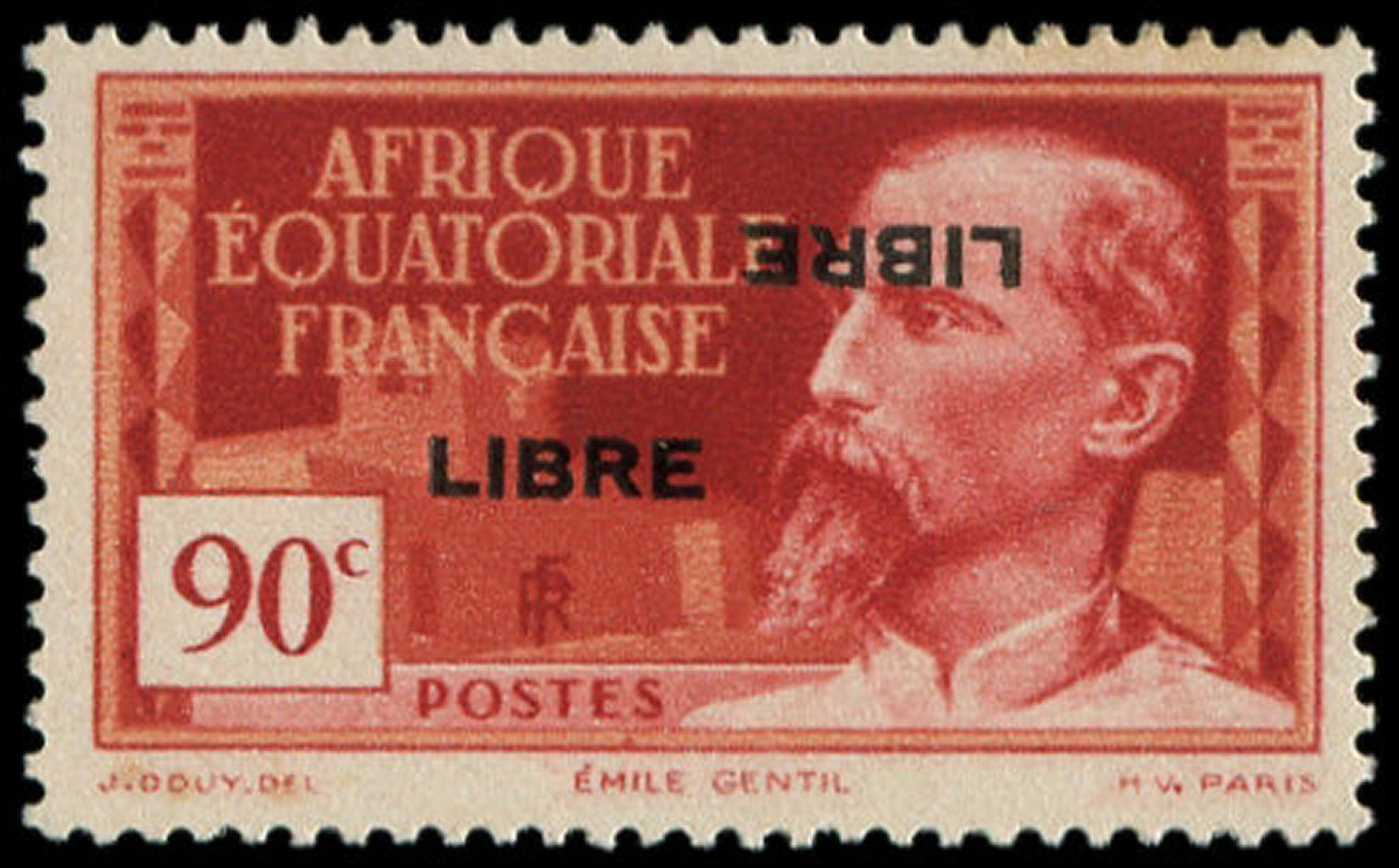 AFRIQUE EQUATORIALE Poste * - 114b, Double Surcharge Dont Une Renversée, Signé Calves (Légères Rousseurs) - Cote: 170 - Autres & Non Classés