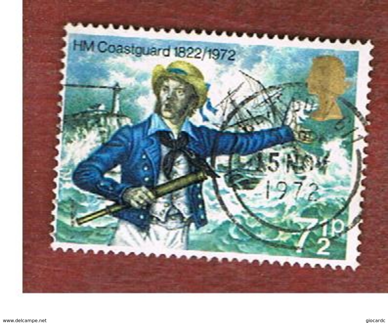 GRAN BRETAGNA (UNITED KINGDOM) -  SG 902 -  1972 COASTGUARD ANNIVERSARY  - USED° - Usati