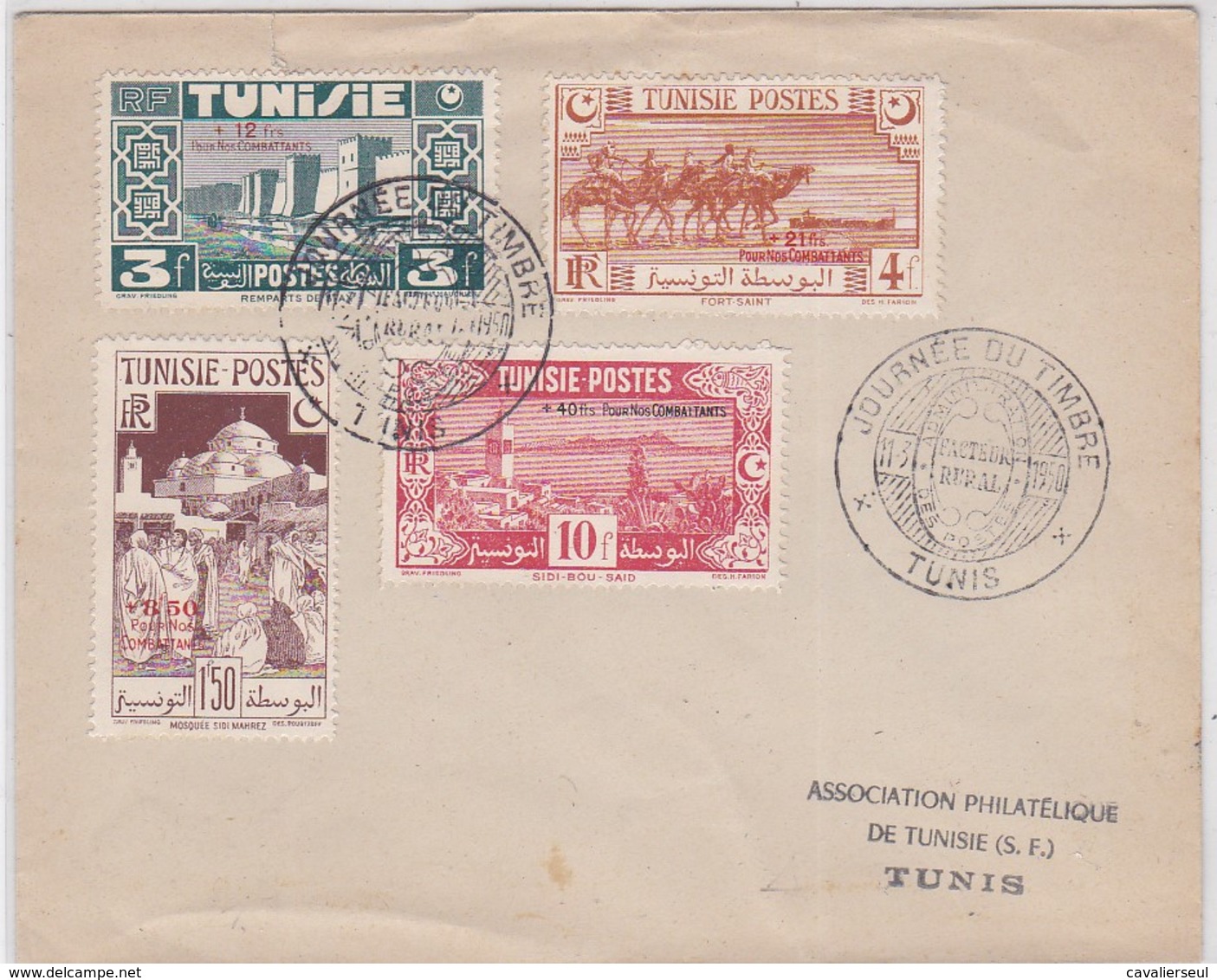 LSC - JOURNEE Du TIMBRE TUNIS / 11.3.1950 - Lettres & Documents