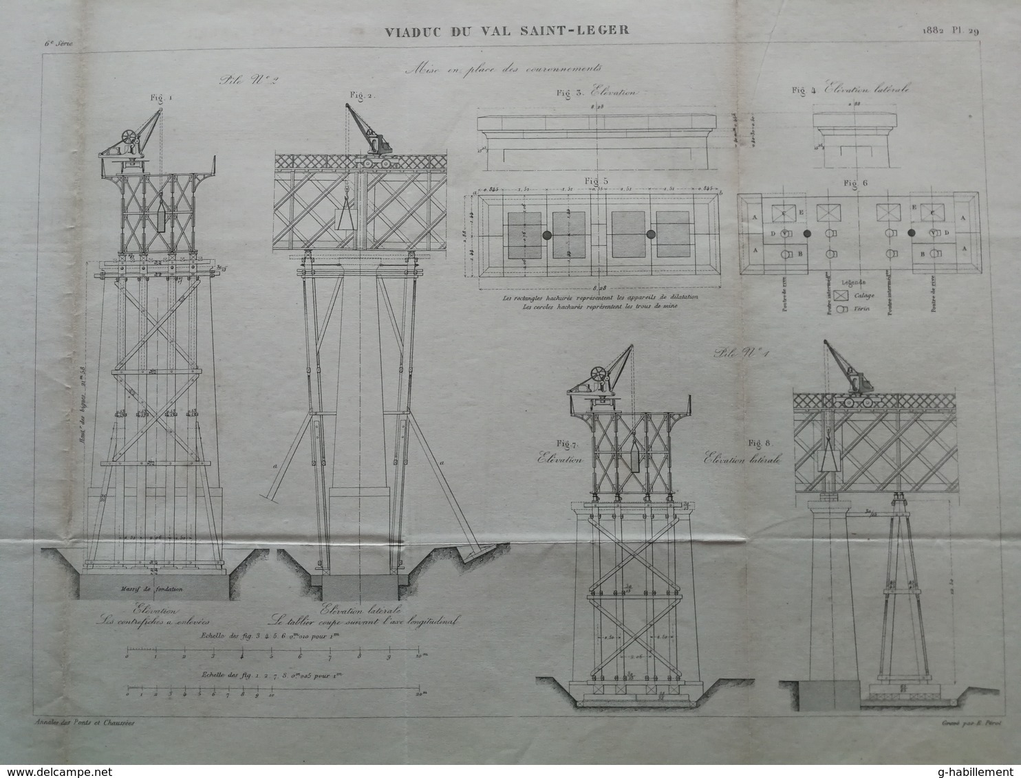 ANNALES PONTS Et CHAUSSEES (Dep 94) - Viaduc Du Val Saint-Léger - Graveur E.Pérot - 1882 - (CLE14) - Travaux Publics