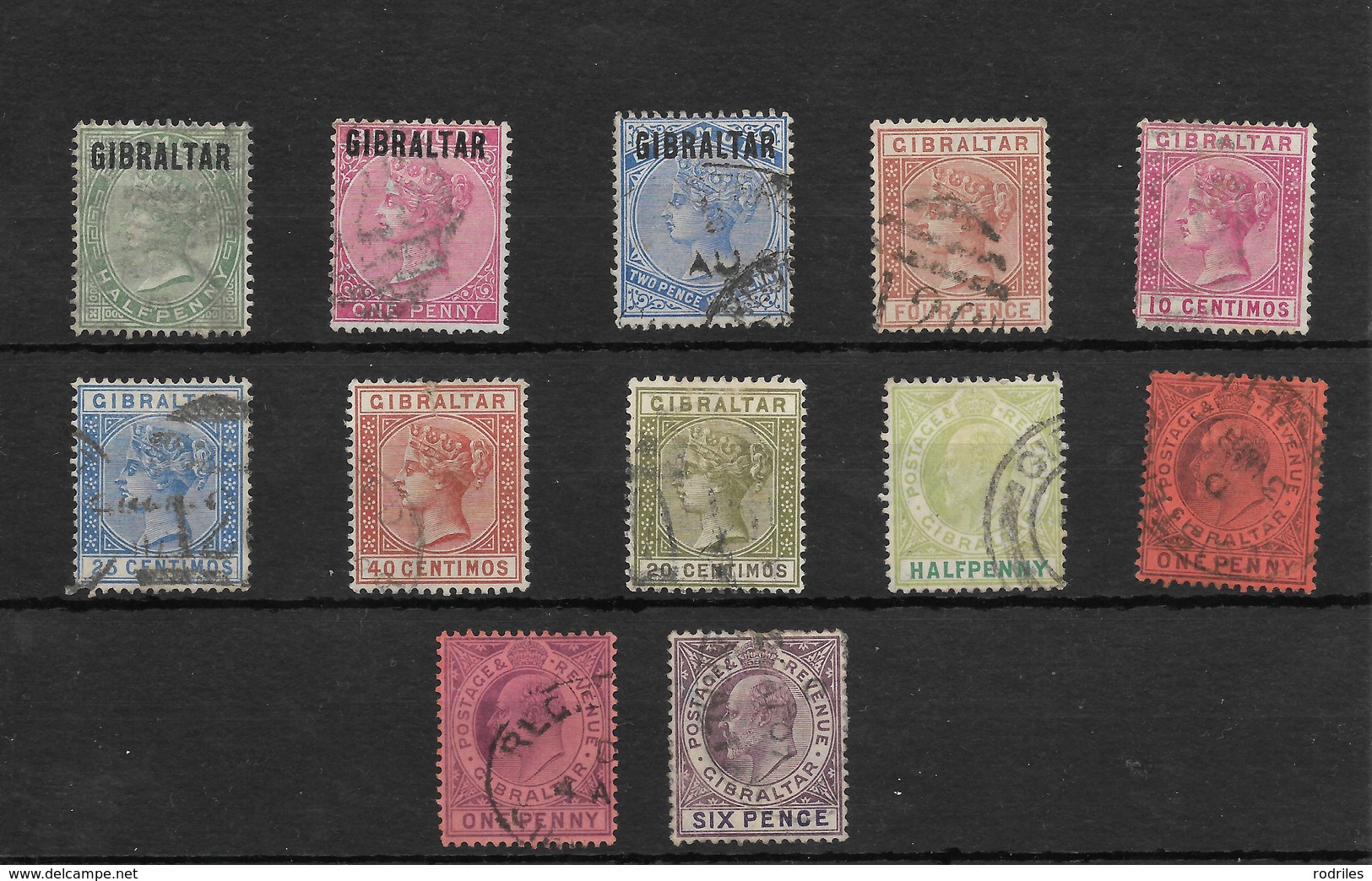 Gibraltar. Conjunto De 12 Sellos Usadas - Otros - Europa