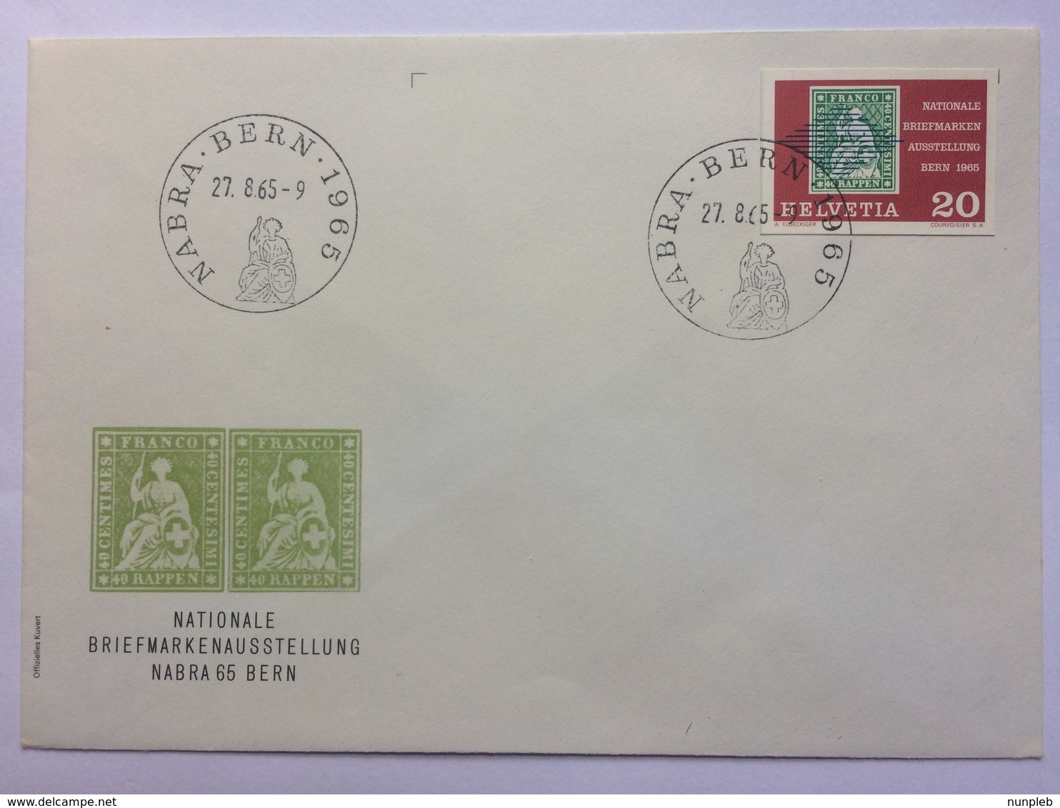 SWITZERLAND 1965 Nationale Breifmarkent Asustellung Bern FDC - Covers & Documents