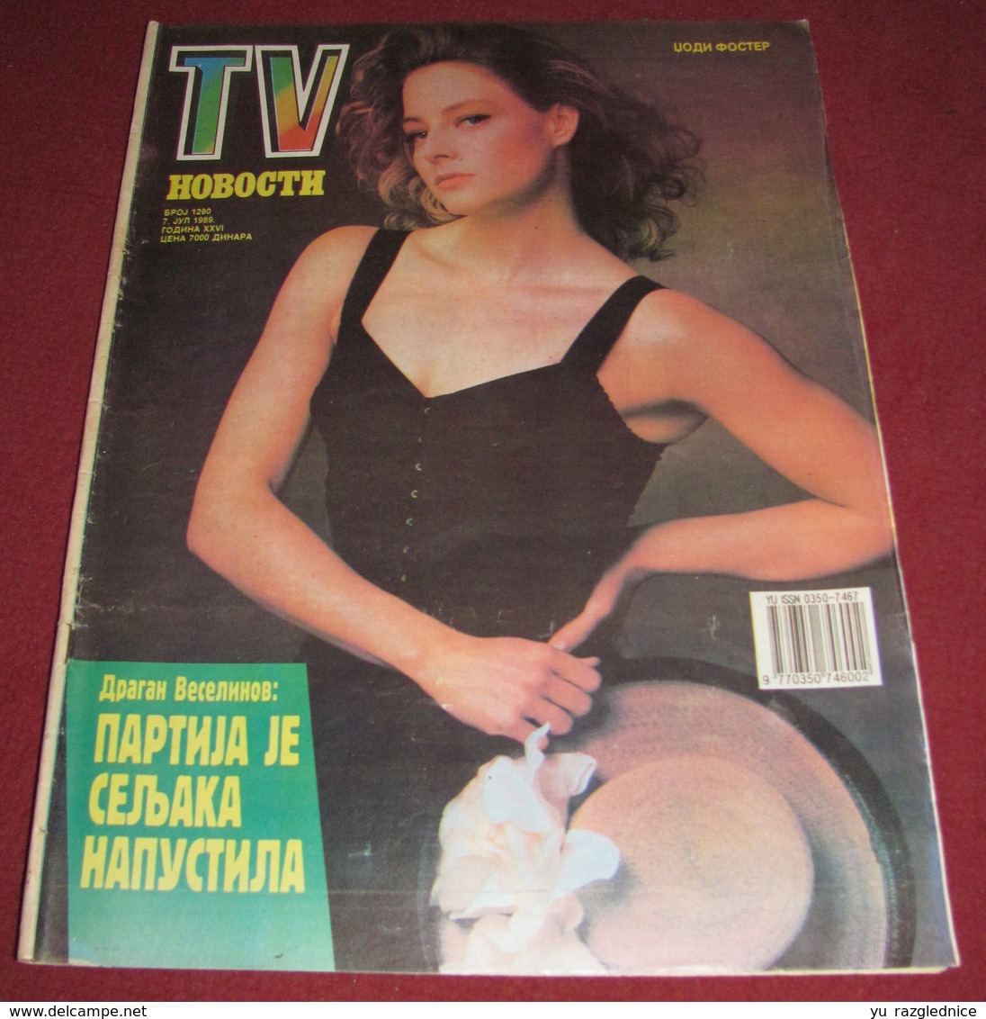 Jodie Foster TV NOVOSTI Yugoslavian July 1989  VERY RARE - Magazines
