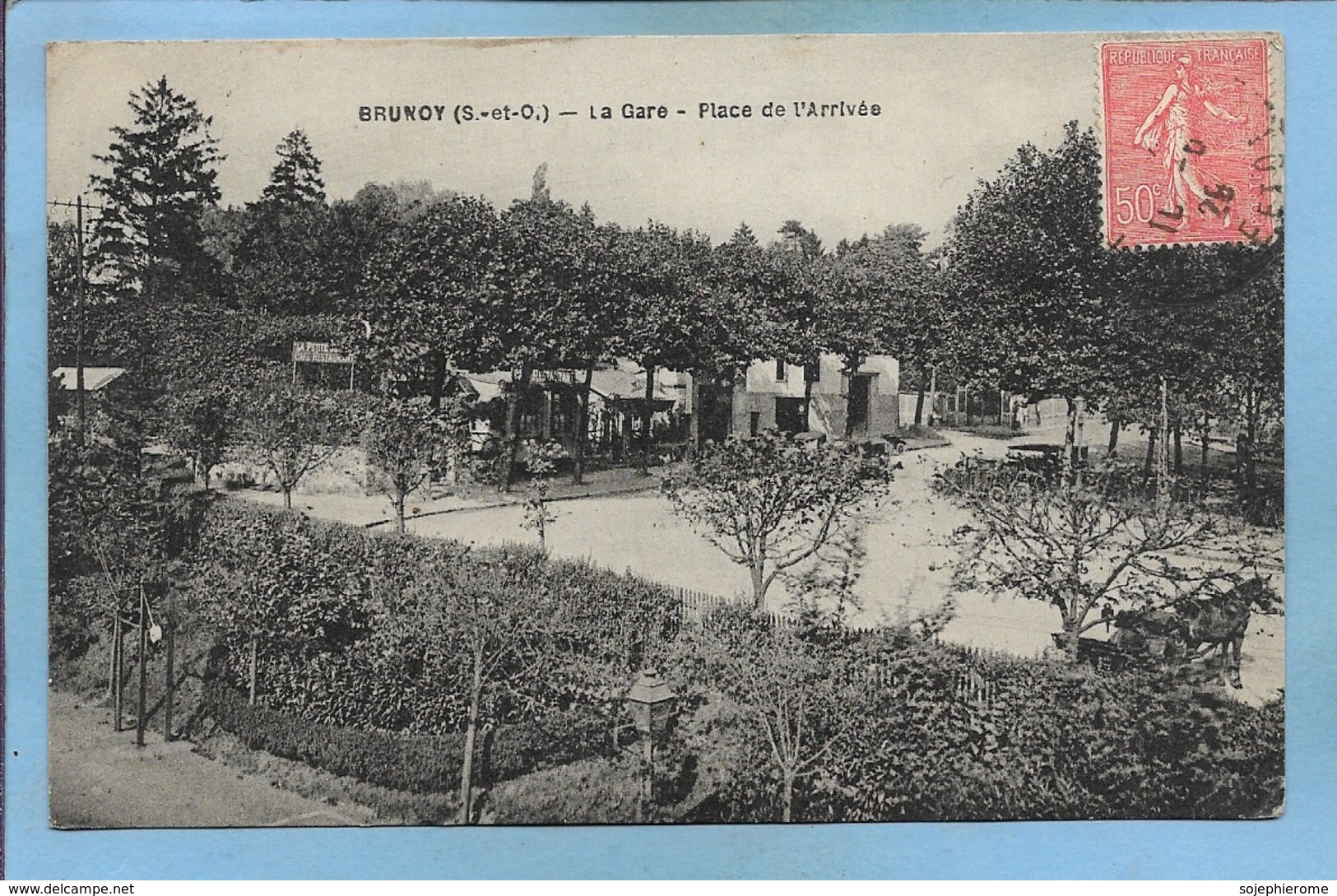 Brunoy (91) La Gare Place De L'Arrivée 2scans 1928 - Brunoy