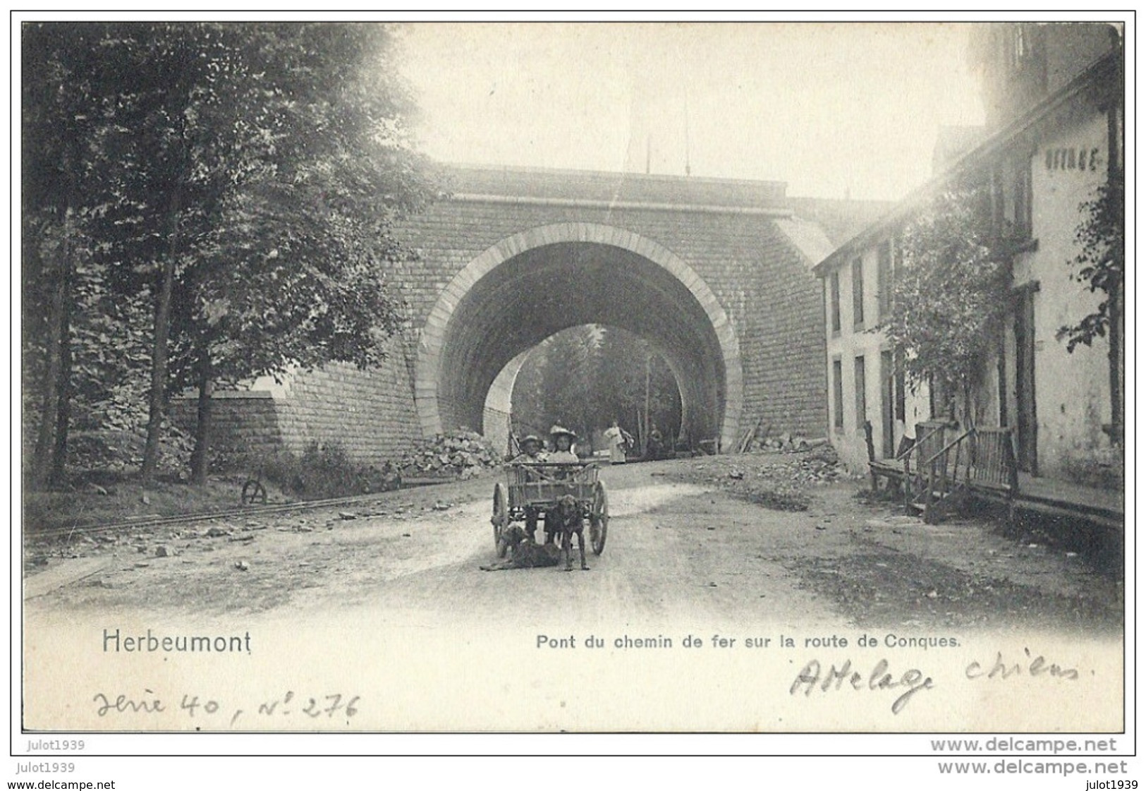 HERBEUMONT ..-- Pont Sur La Ligne BERTRIX - MUNO . Attelage De Chiens . - Herbeumont