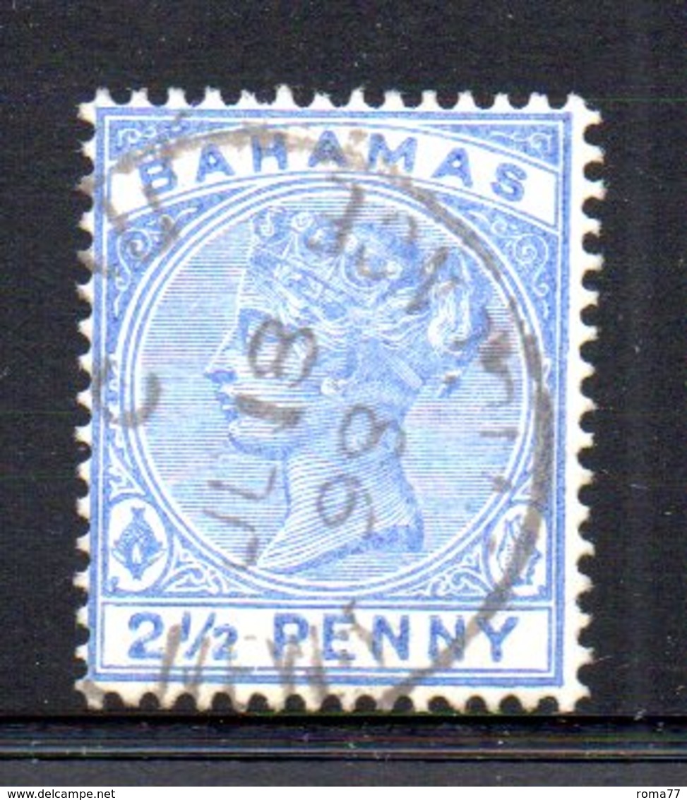 APR415 - BAHAMAS 1884, 2 P.  N. 19 Usato  Filigrana CA  (2380A). Dentellato 14 - 1859-1963 Colonia Britannica