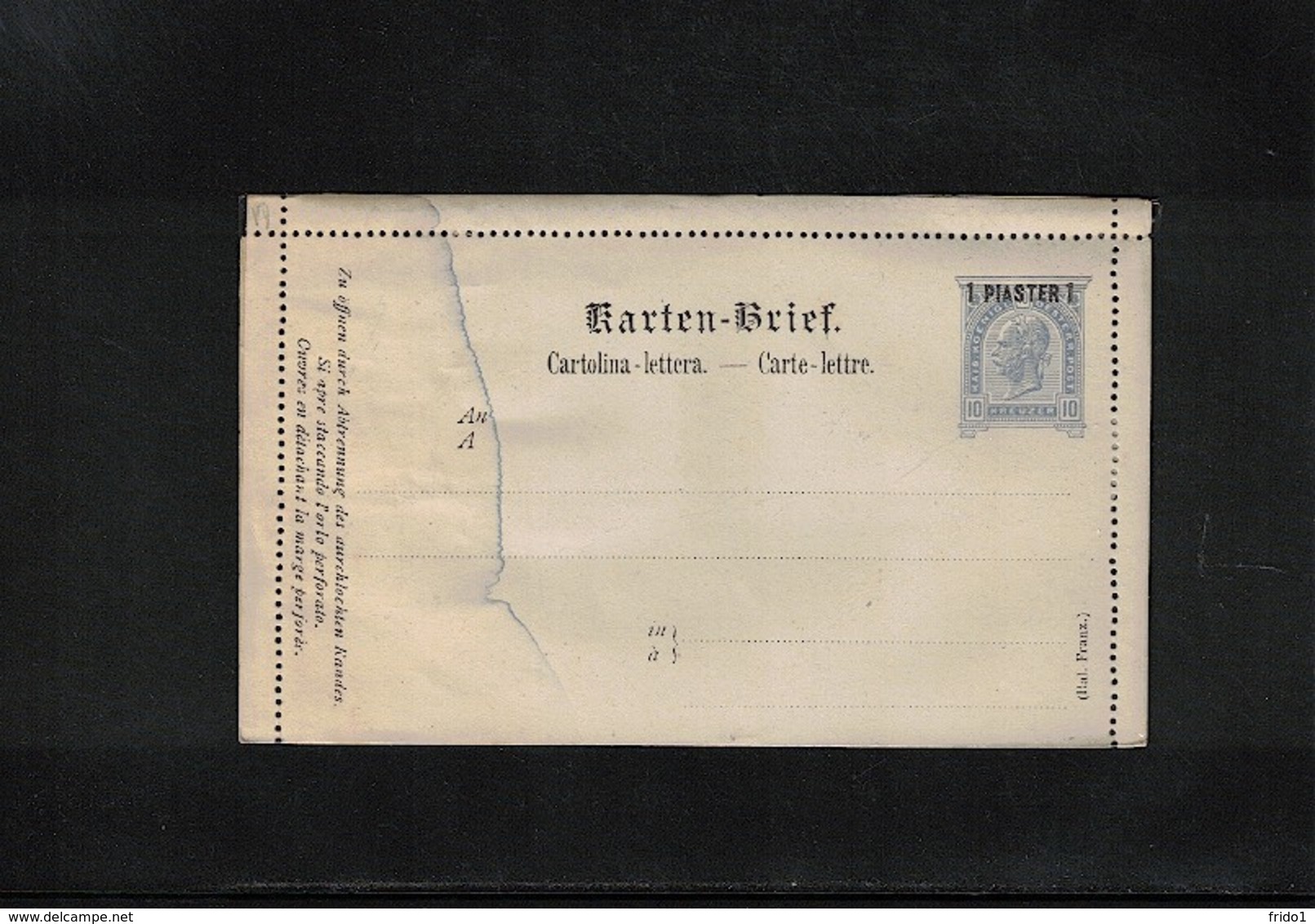 Austria / Oesterreich Austrian Post In Levante Postal Stationery Letter 1 Piaster - Briefe U. Dokumente