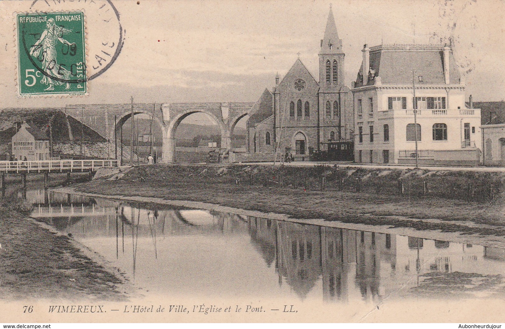 WIMEREUX L'Hôtel De Ville,l'Eglise Et Le Pont 53L - Autres & Non Classés