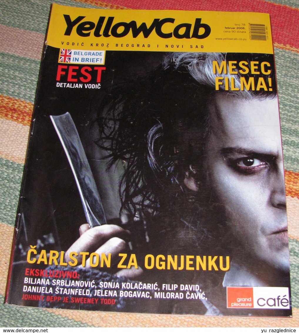 Johnny Depp As Sweeney Todd YELLOWCAB Serbian February 2008 VERY RARE - Magazines