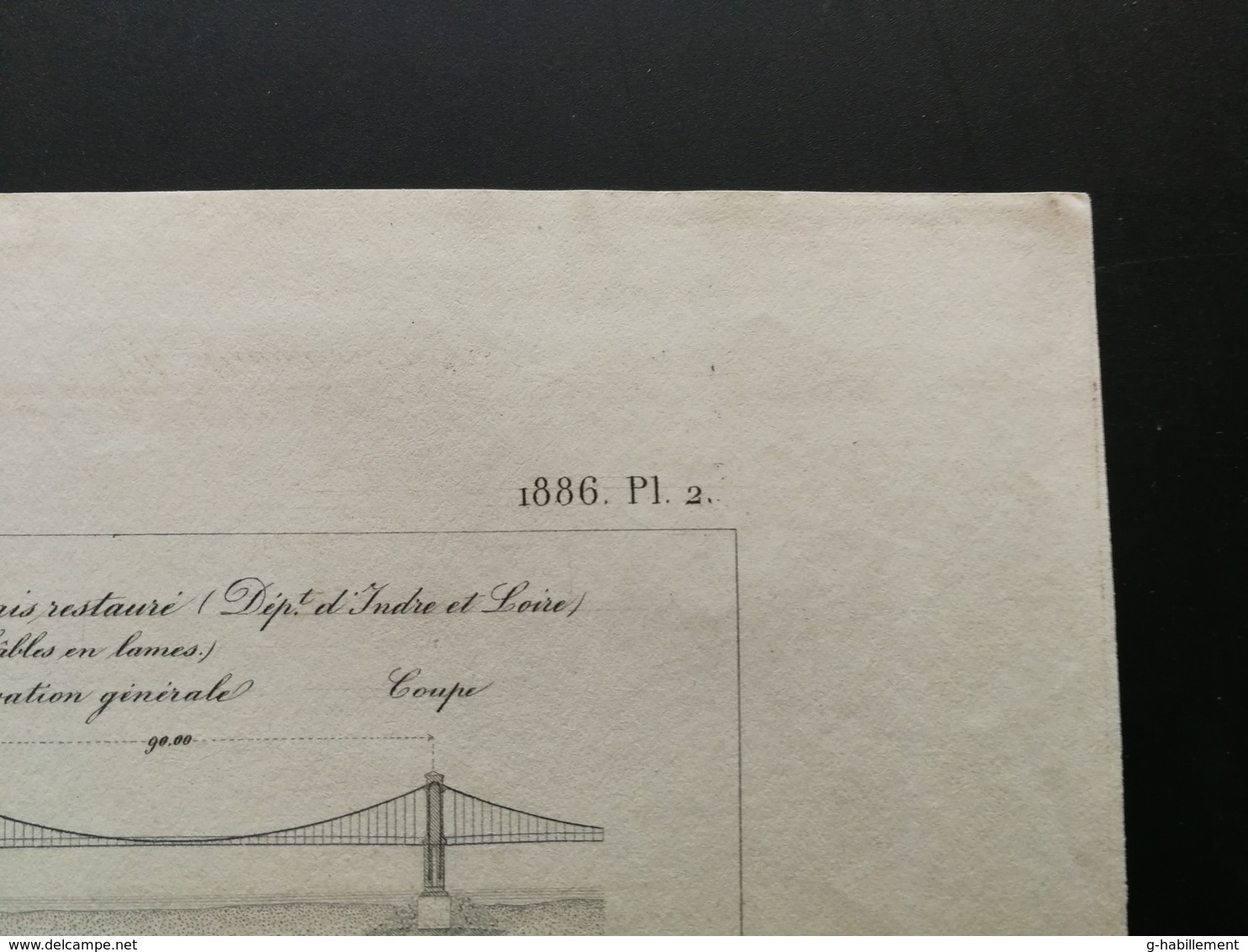 ANNALES DES PONTS Et CHAUSSEES - Ponts Suspendus Français - Gravé Par Macquet - 1886 (CLE33) - Public Works