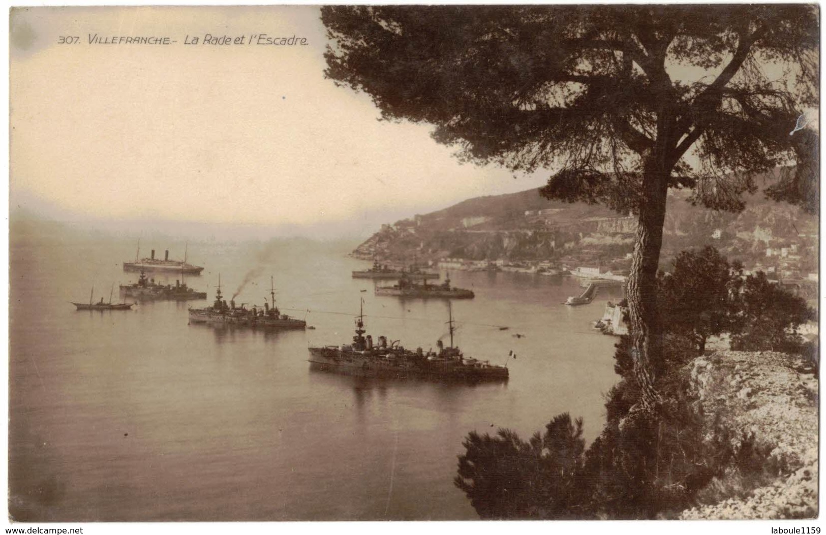 TRANSPORTS BATEAUX Type CARTE PHOTO VILLEFRANCHE SUR MER : La Rade Et L'Escadre - Guerre