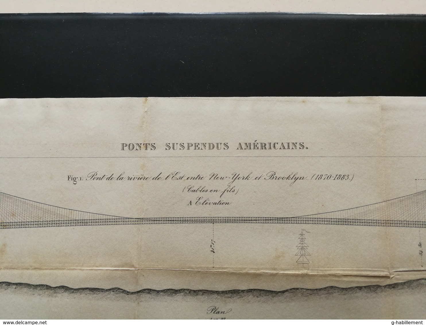 ANNALES DES PONTS Et CHAUSSEES (USA) - Ponts Suspendus Américains - Gravé Par Macquet - 1886 (CLE35) - Public Works