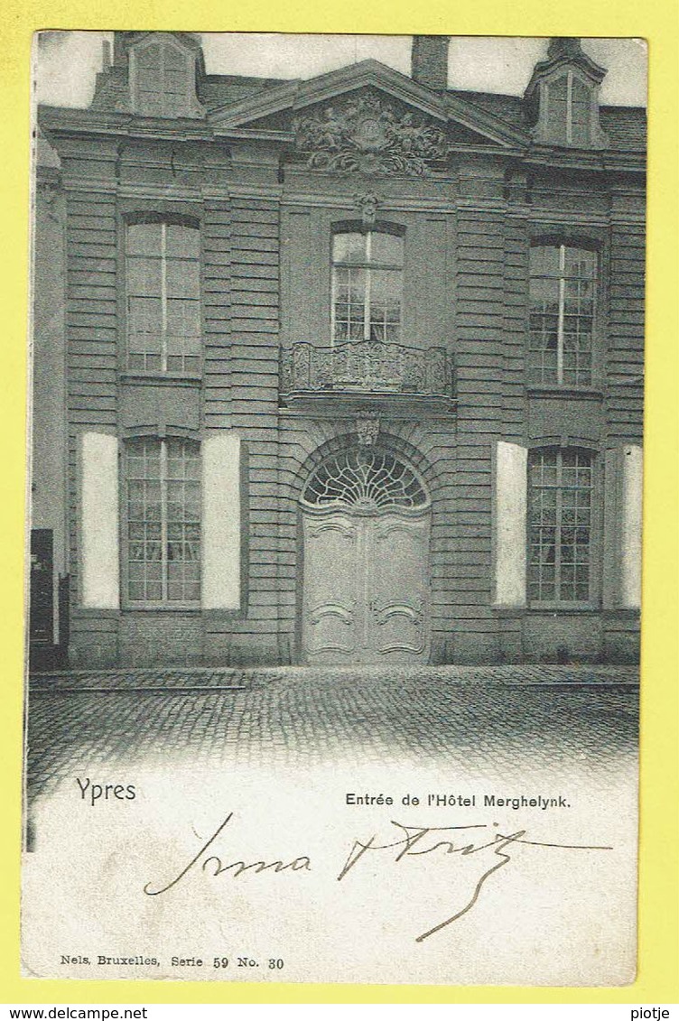 * Ieper - Ypres - Yper * (Nels, Série 59, Nr 30) Entrée De L'hotel Merghelynck, Musée, Façade, Porte D'entrée, Rare, Old - Ieper