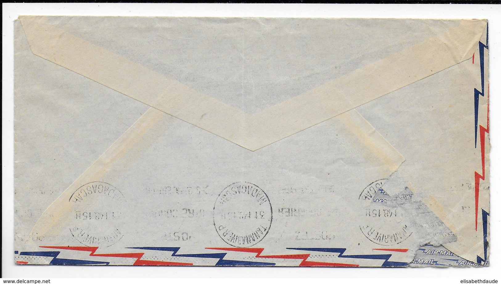 1948 - MADAGASCAR - ENVELOPPE Par AVION De FORT DAUPHIN  => VENTURA (CALIFORNIA USA) - Lettres & Documents