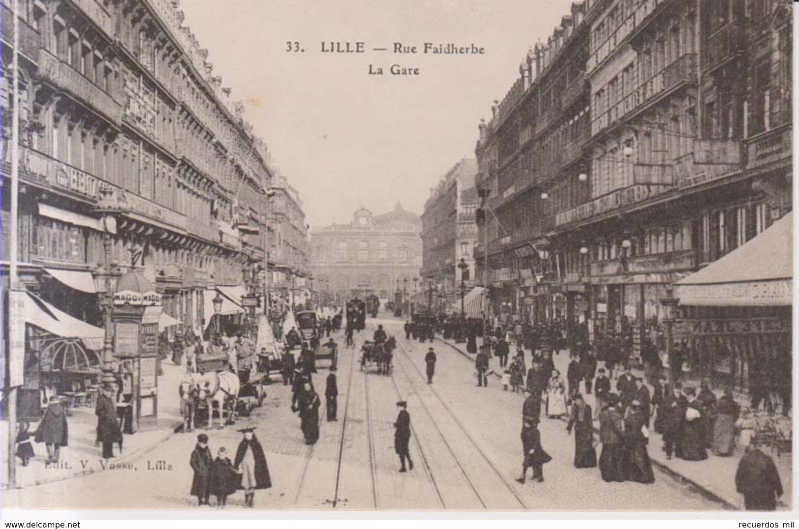 Lille Rue Faidherbe Tram Tranvias    1912 - Lille