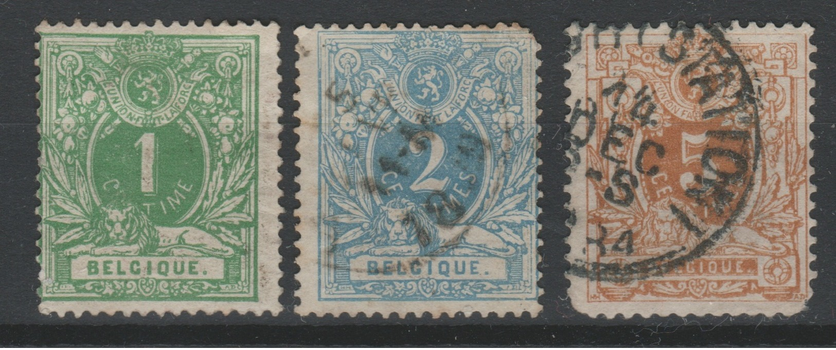 BELGIQUE - 1869-83 - Obl. - COB 26-28 - - 1866-1867 Petit Lion