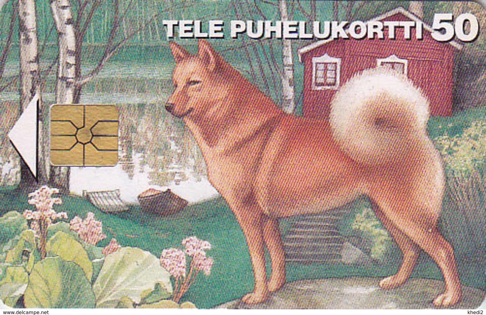 Télécarte à Puce FINLANDE - Animal - CHIEN Loup BERGER  - SHEPHERD DOG Chip Phonecard - HUND Telefonkarte - 1142 - Chiens