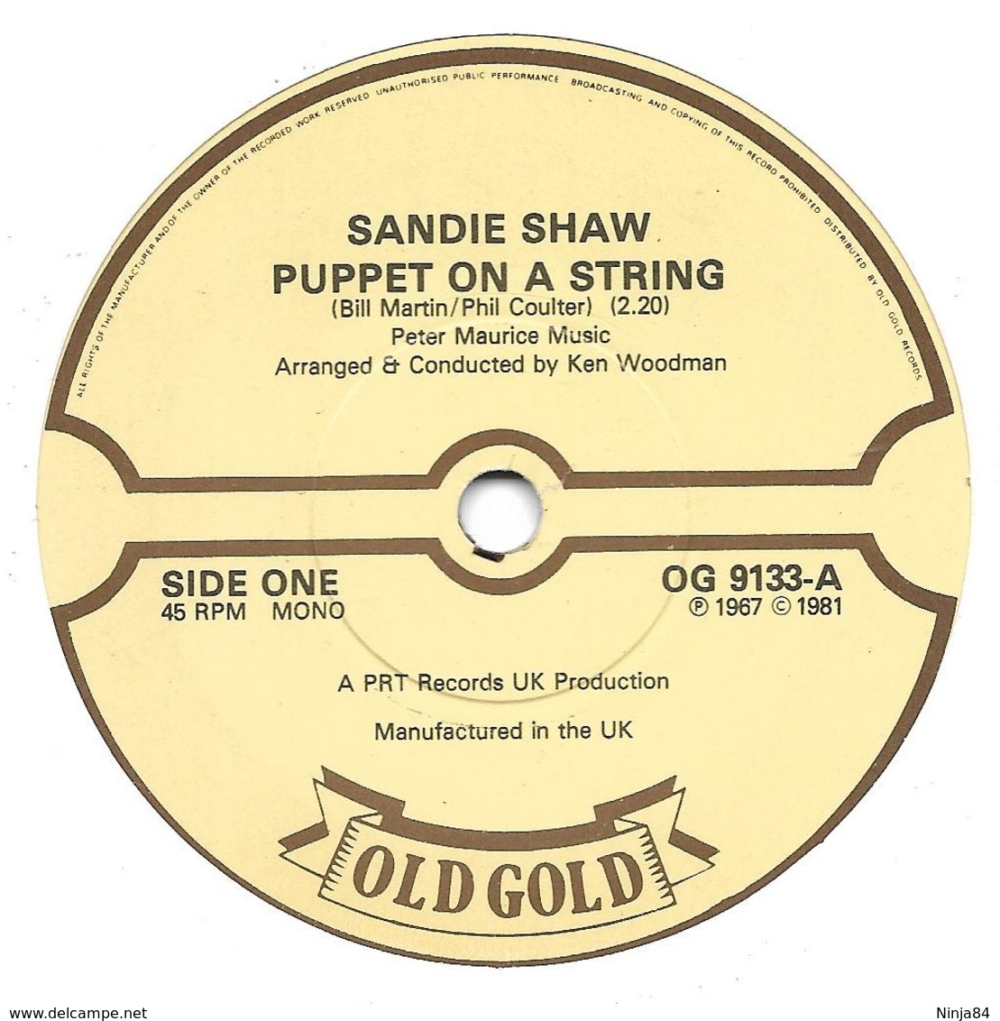 SP 45 RPM (7")   Sandie Shaw  "  Puppet On A String  "  Angleterre - Autres - Musique Anglaise