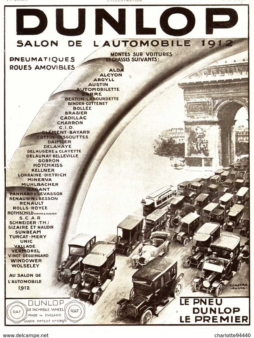 PUB PNEUS  " DUNLOP "   1913 ( 1 ) - Autres & Non Classés