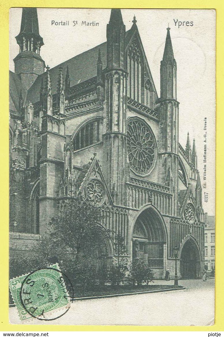* Ieper - Ypres - Yper * (Ed Wilhelm Hoffmann Dresde 4337) Portail Saint Martin, Rozette, Cathédrale, église, Timbre - Ieper