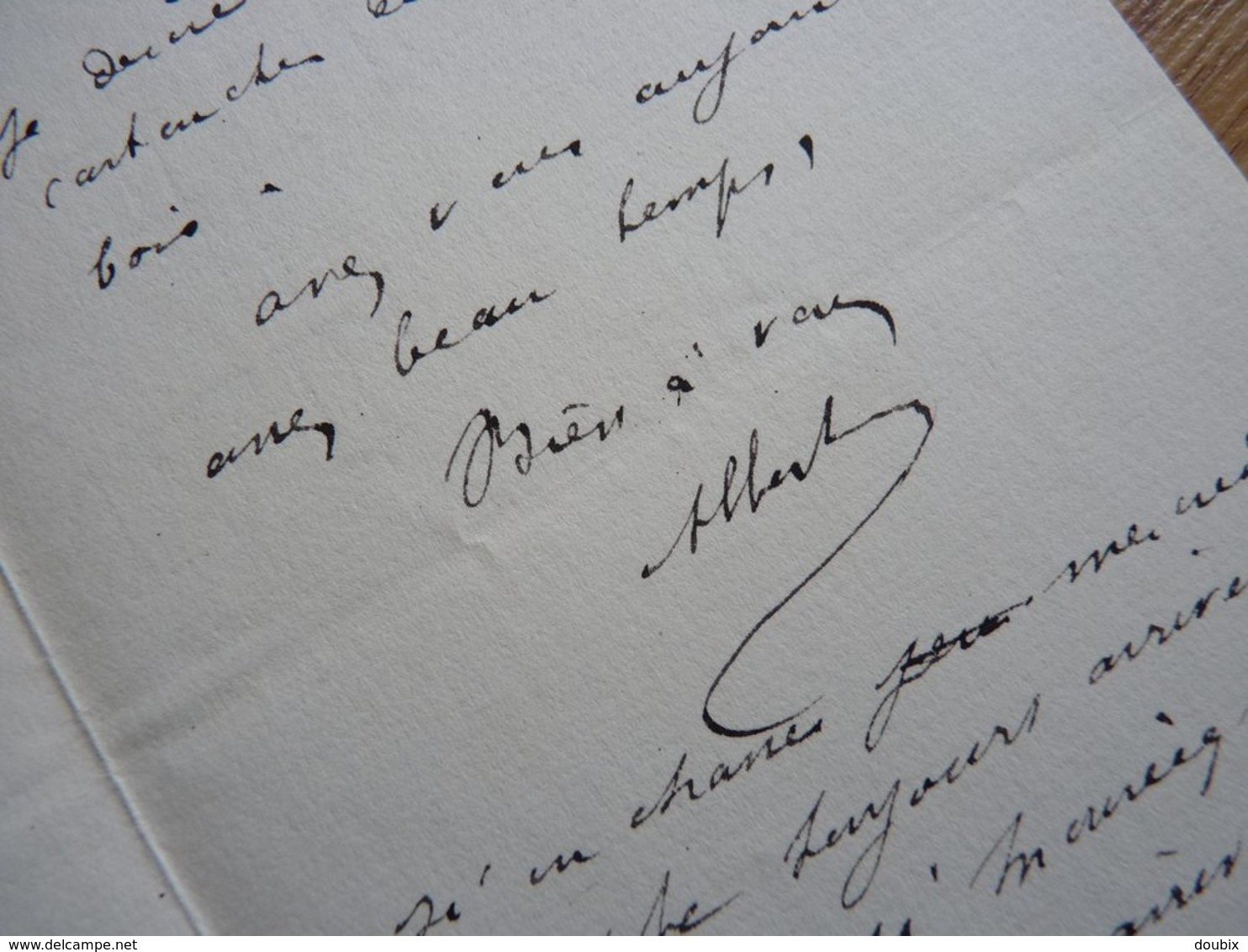 Albert DE SAINT ALBIN (1843-1901) Journaliste. Librettiste. ESCRIME Fencing. AUTOGRAPHE