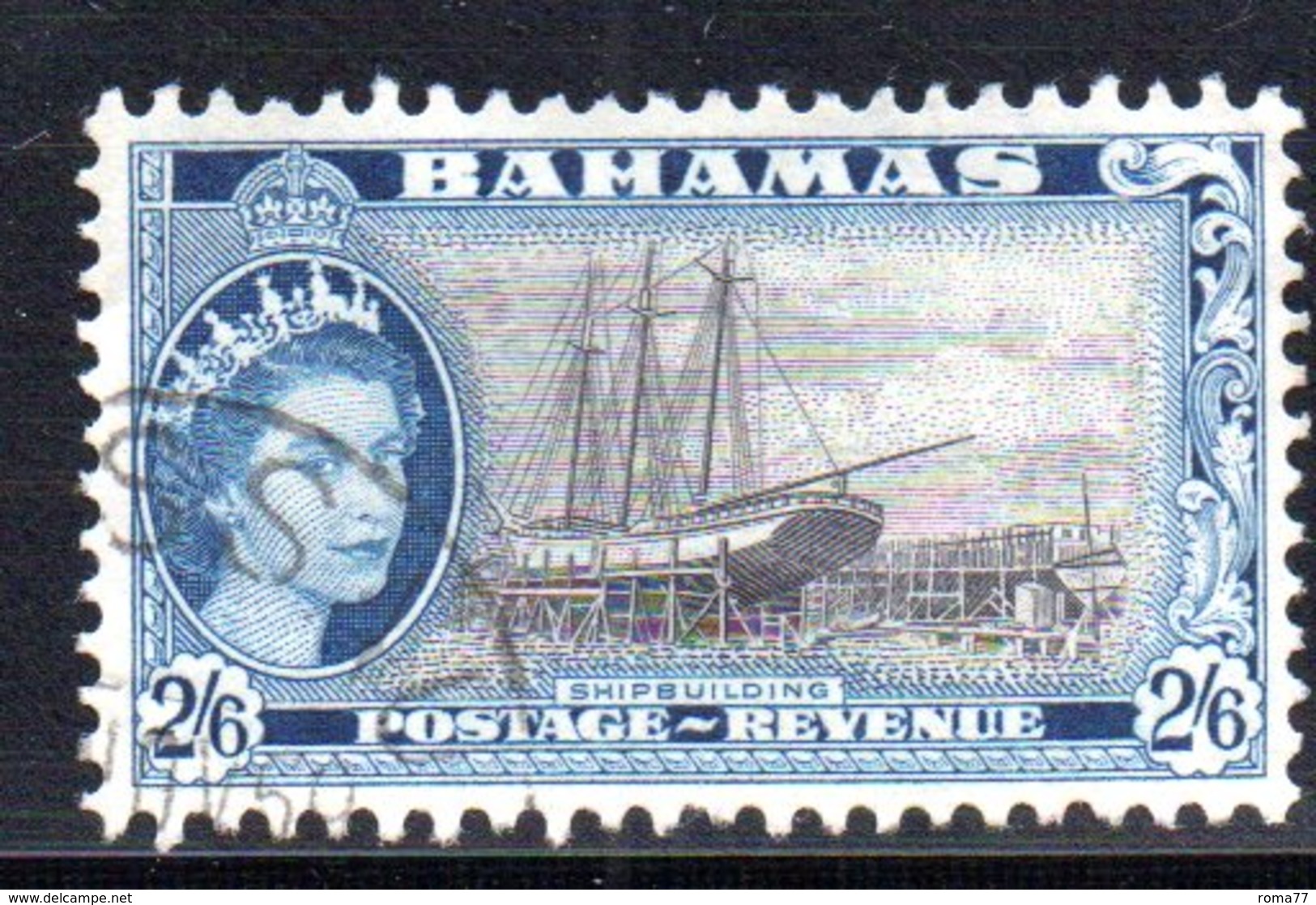 APR431- BAHAMAS 1954 , 2/6 Sh  Yvert N. 159  Usato  (2380A). - 1859-1963 Colonia Britannica