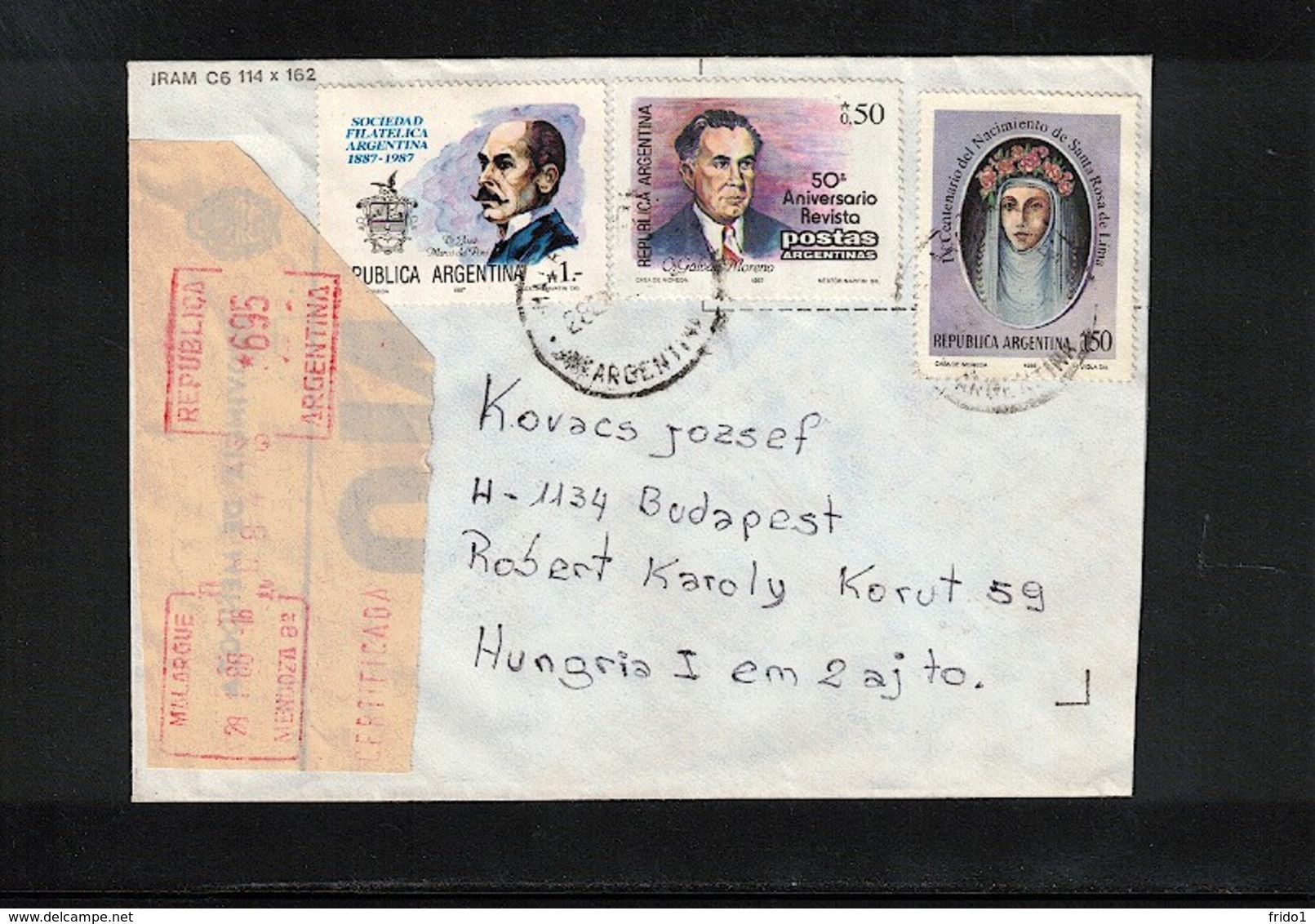 Argentina 1988 Interesting Airmail Registered Cover - Briefe U. Dokumente