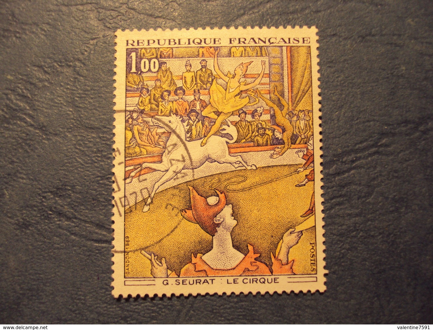 1960-69- Timbre Oblitéré N° 1588 A   " Thème Grands Peintres : Seurat, Le Cirque     "     0.65 - Oblitérés