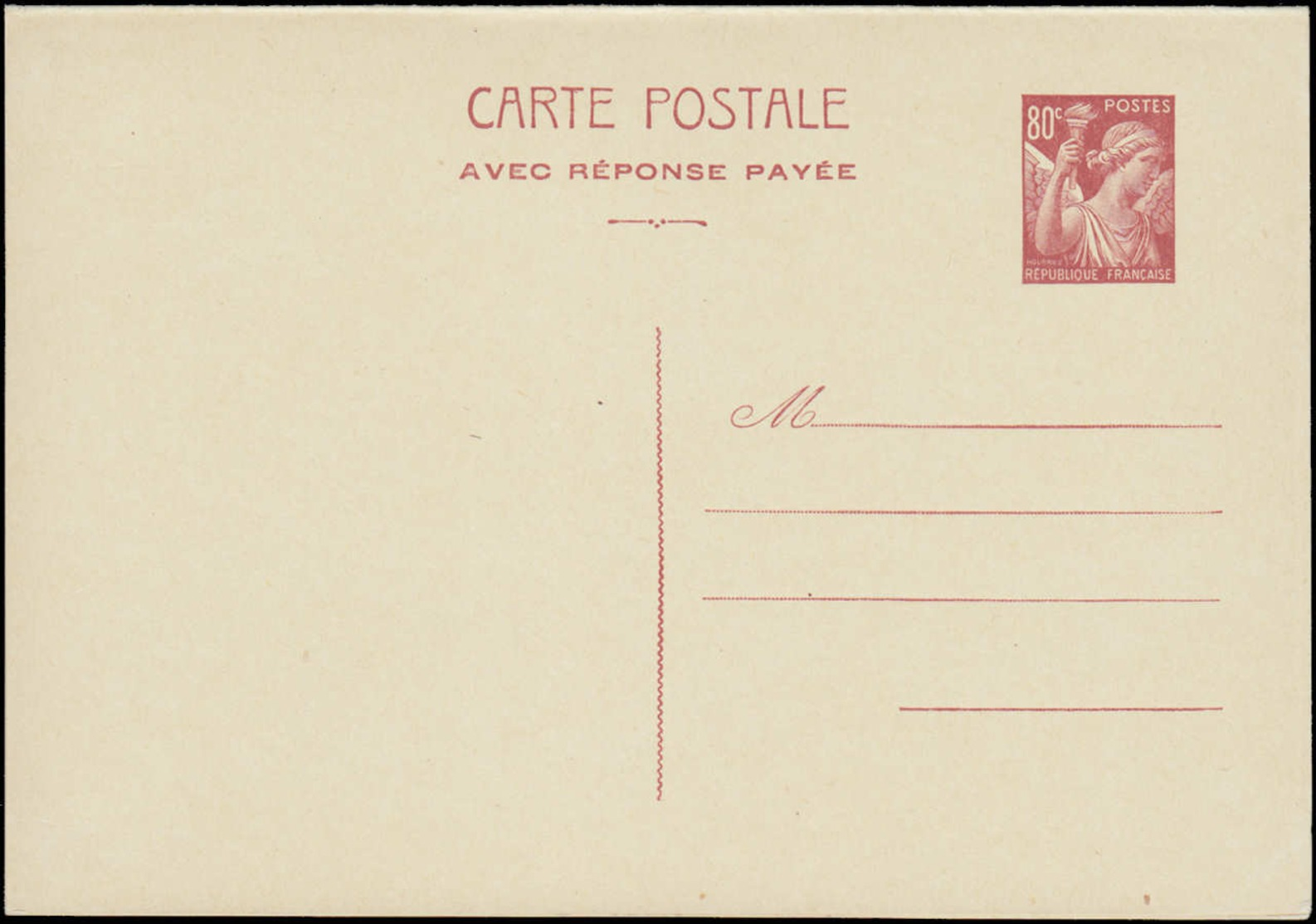 FRANCE Entiers Postaux N - 431 - CPRP1 + CP + Réponse: 80c. Brun/crème Iris - Cote: 625 - Autres & Non Classés