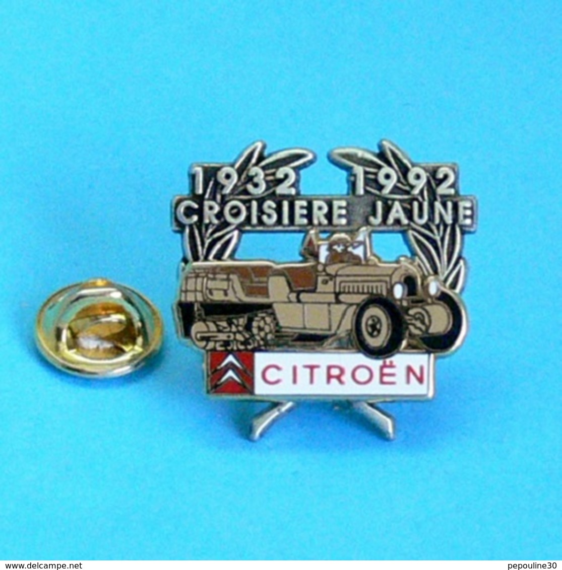 1 PIN'S //   ** LA CROISIÈRE JAUNE / 1932 \ 1992 / CITROËN DE BEYROUTH à PÉKIN ** . (Arthus Bertrand Paris) Double Moule - Rallye