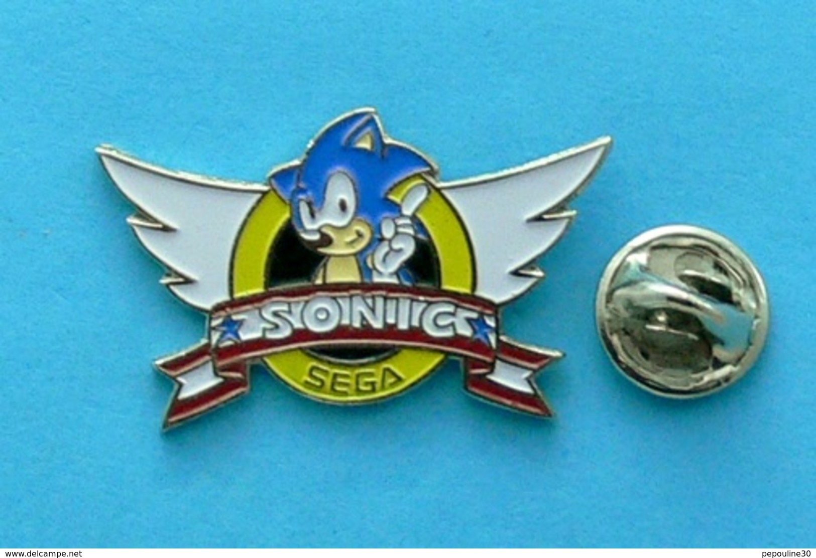 1 PIN'S //   ** SONIC / SÉGA / JEUX VIDÉO ** . (EOLE)