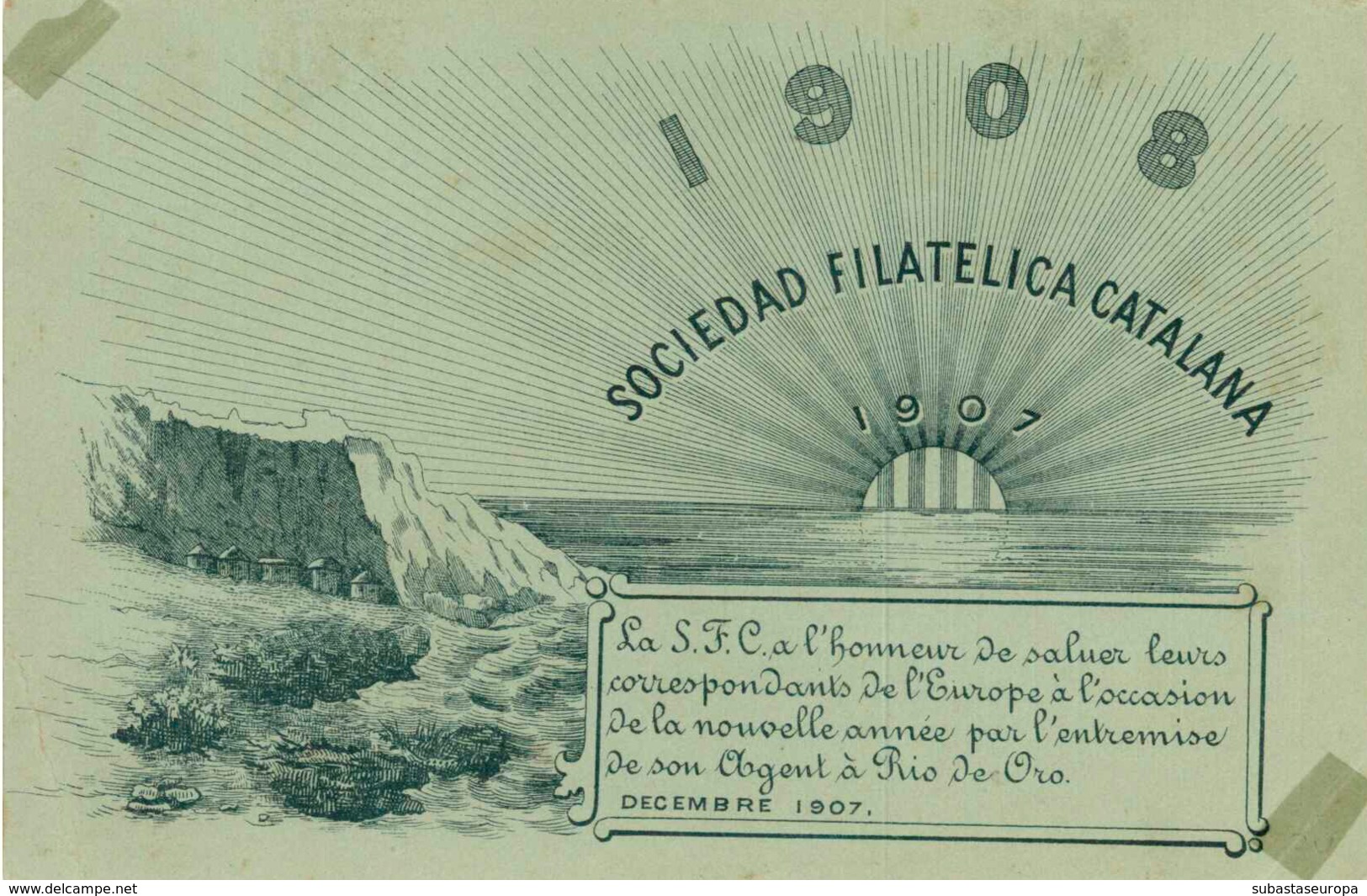 Río De Oro. Ø 34 En Tarjeta UPU, Año 1908. Bonita. - Rio De Oro