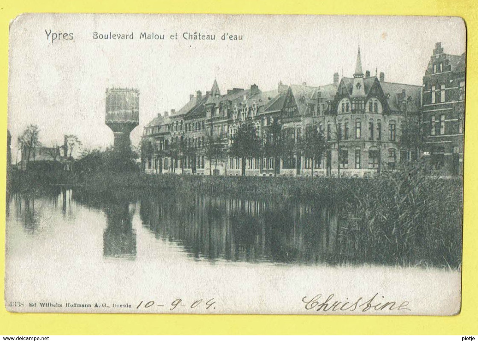 * Ieper - Ypres - Yper * (Ed Wilhelm Hoffmann Dresde 4338) Boulevard Malou Et Chateau D'eau, Watertoren, TOP, Unique - Ieper