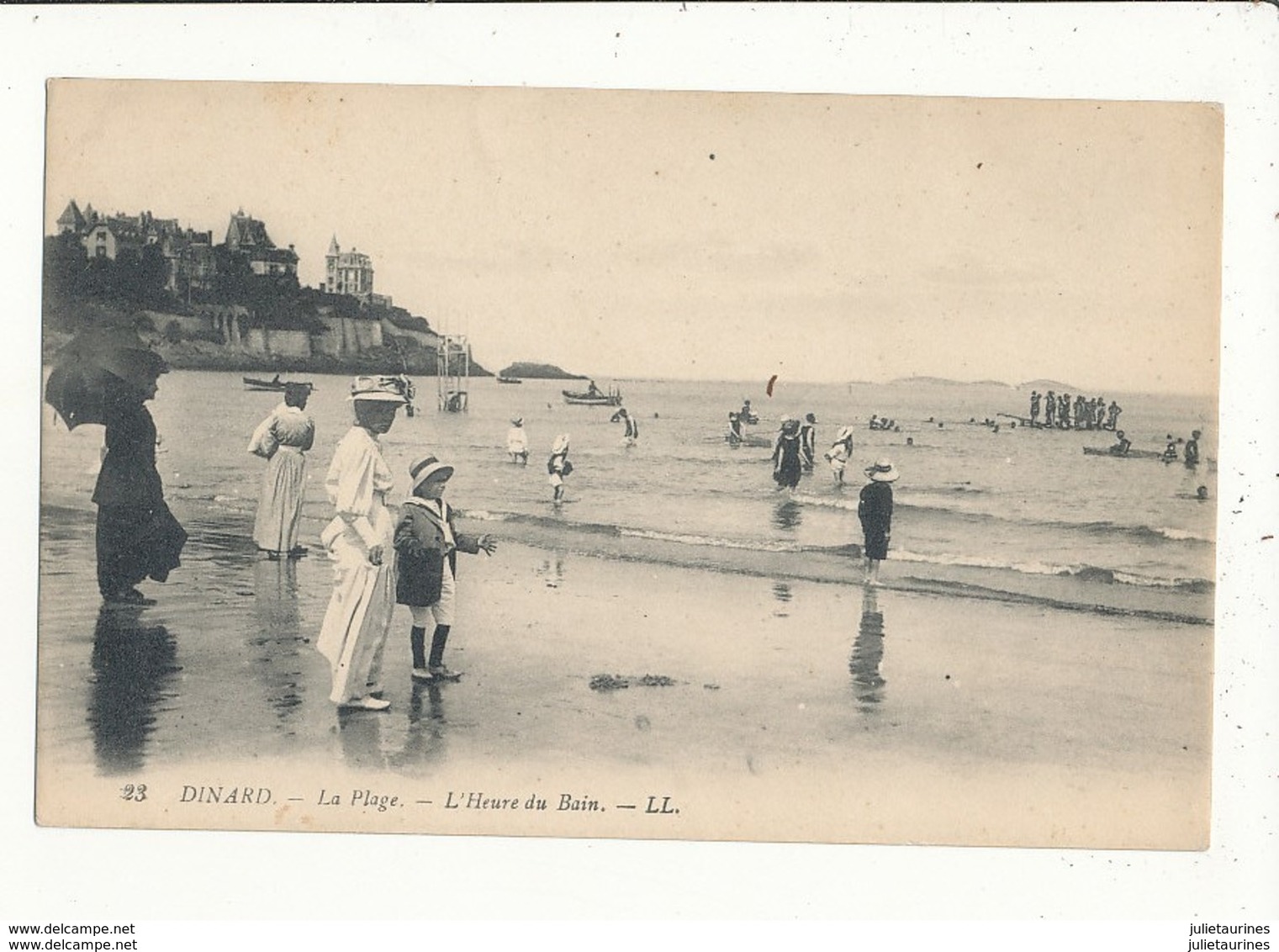 35 DINARD LA PLAGE L HEURE DU BAIN CPA BON ETAT - Dinard