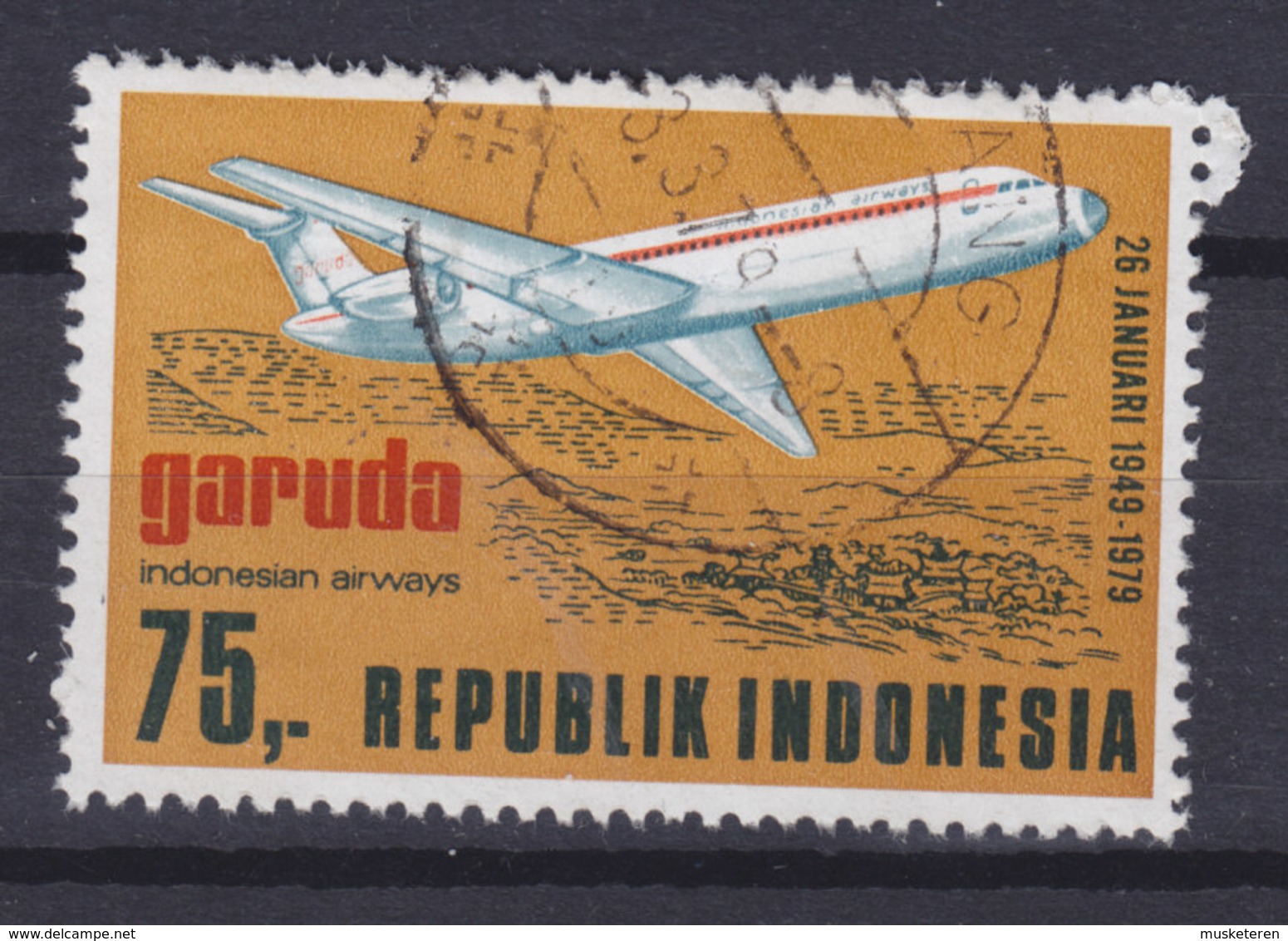 Indonesia 1979 Mi. 918    75 (R) Indonesische Fluggesellschaft 'Garuda' Douglas DC-9-30 - Indonesien