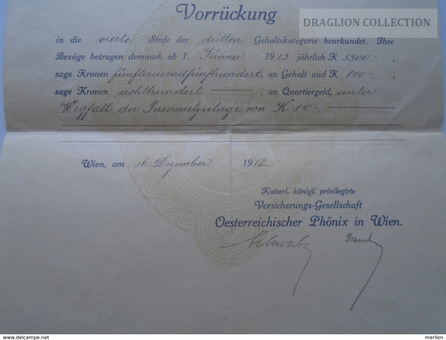 ZA192.9  Österreichischer PHÖNIX In WIEN  1912  Herrn Gyula Lukács Temesvár - Insurance - Oostenrijk