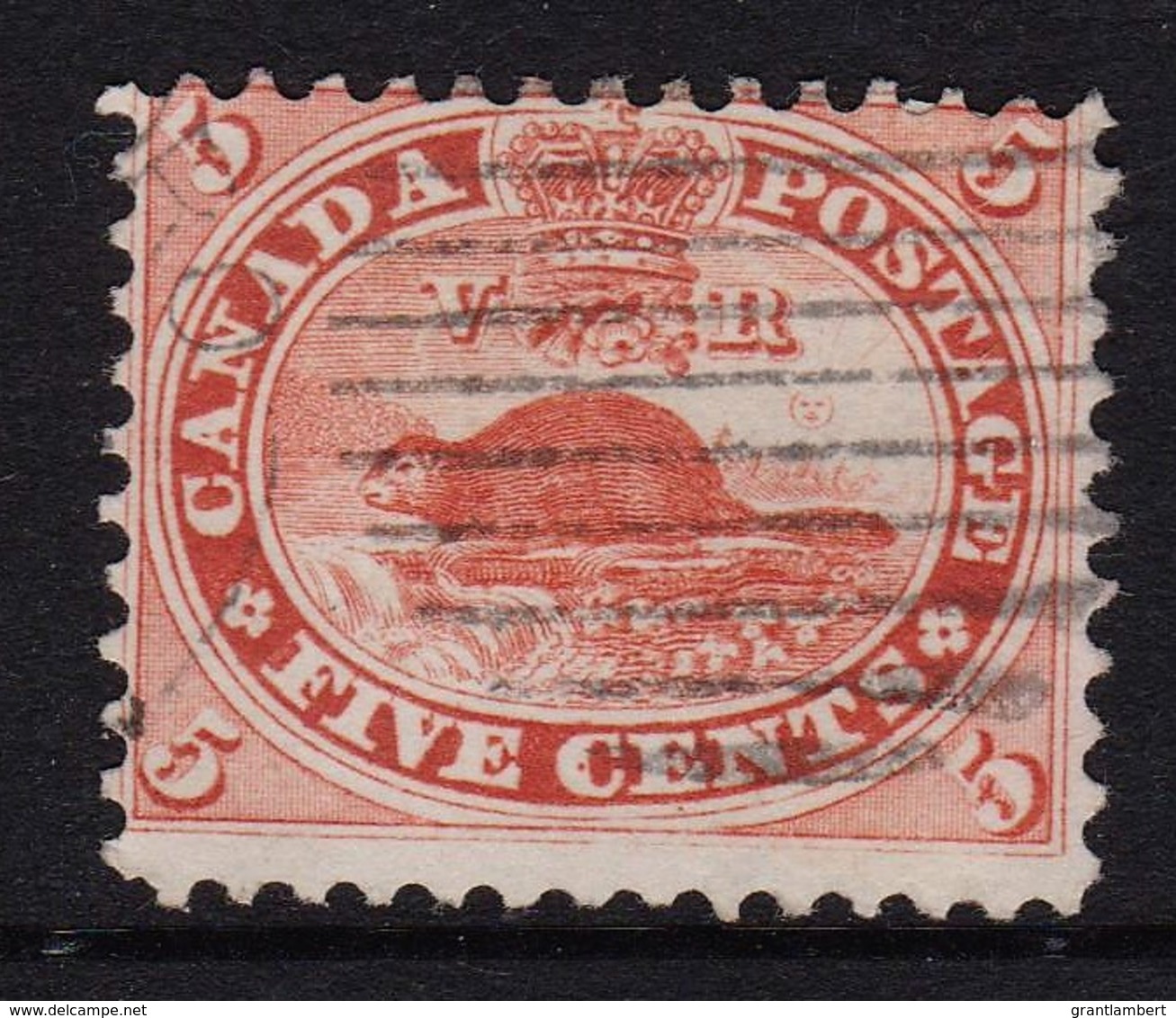 Canada 1859 Beaver 5c Pale Red Used - SG 31, Sc 15 - Fault - Used Stamps