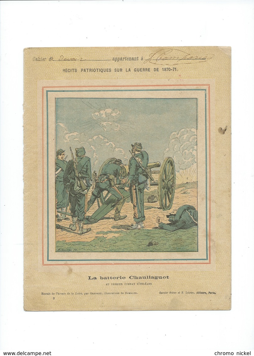 Guerre 1870-71 Deutschland Krieg Batterie Chaullaguet Orléans Couverture Protège-cahier Passable +/- 1900 3 Scans - Omslagen Van Boeken