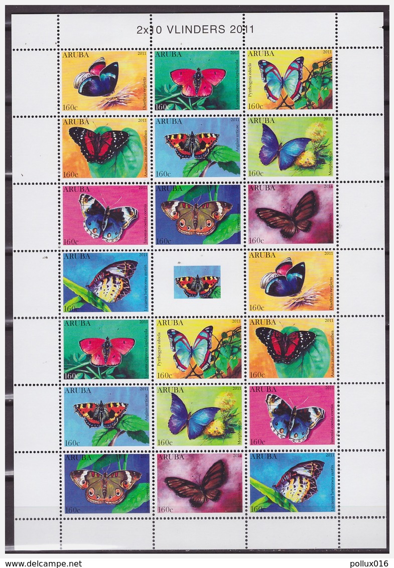 Aruba 2011 Vlinders Butterfly Schmetterling Papillon MNH Sheet - Farfalle