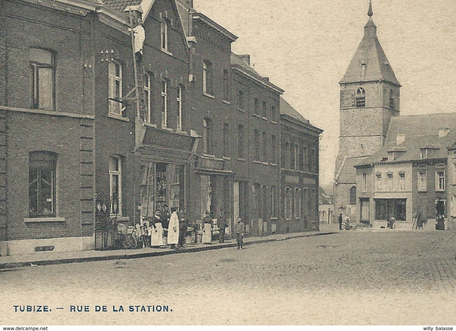 +++ CPA - TUBIZE - Rue De La Station - Carte Animée   // - Tubize