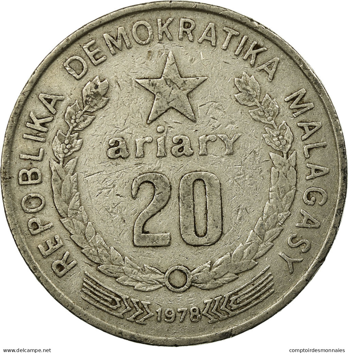 Monnaie, Madagascar, 20 Ariary, 1978, British Royal Mint, TB, Nickel, KM:14 - Madagaskar