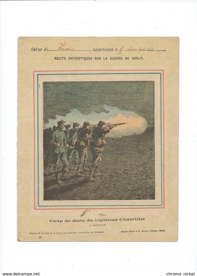 Guerre 1870-71 Deutschland Krieg Capitaine ChabrillatCouverture Protège-cahier Passable +/- 1900 3 Scans - Protège-cahiers