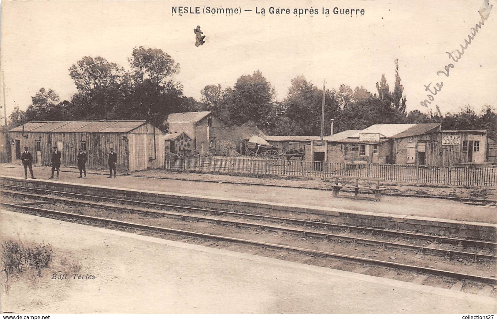 80-NESLE- LA GARE APRES LA GUERRE - Nesle