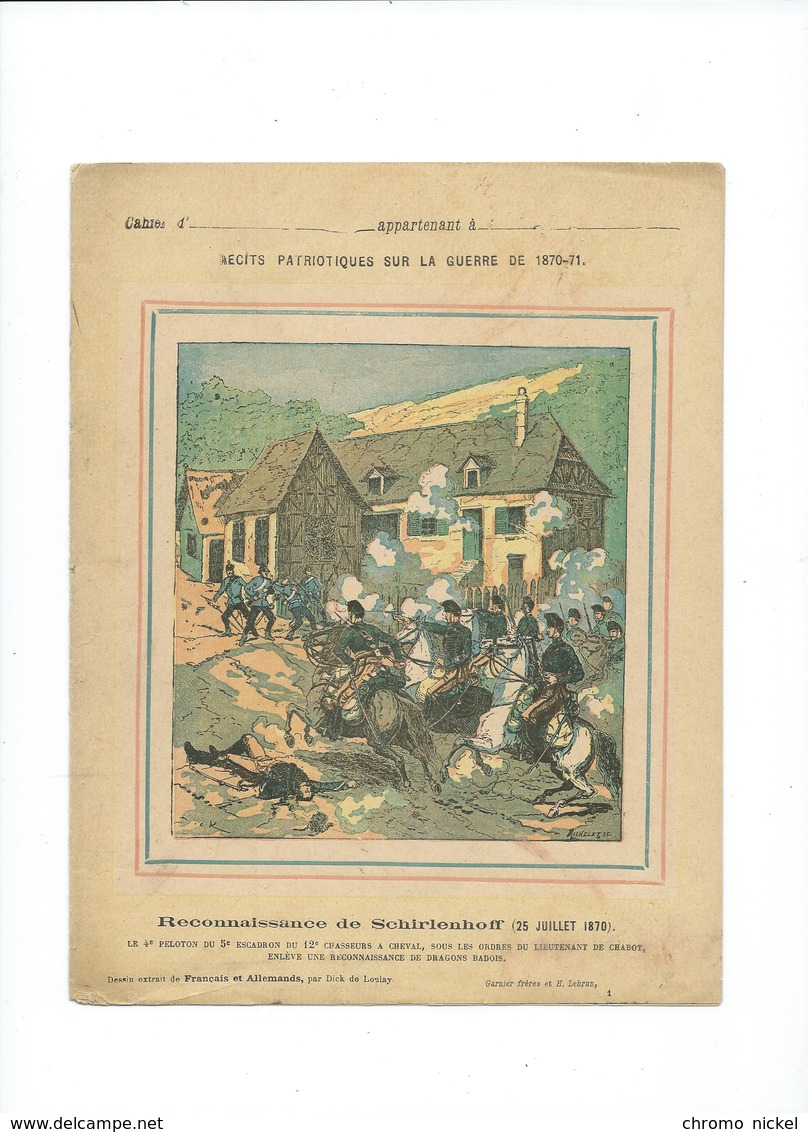 Guerre 1870-71 Deutschland Krieg Reconnaissance De SCHIRLENHOFF Couverture Protège-cahier Passable +/- 1900 3 Scans - Protège-cahiers