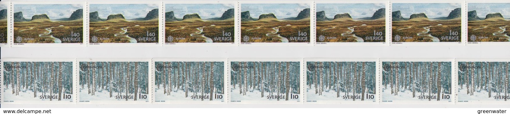 Europa Cept 1977 Sweden 2v Strip Of 10 ** Mnh (42391) - 1977