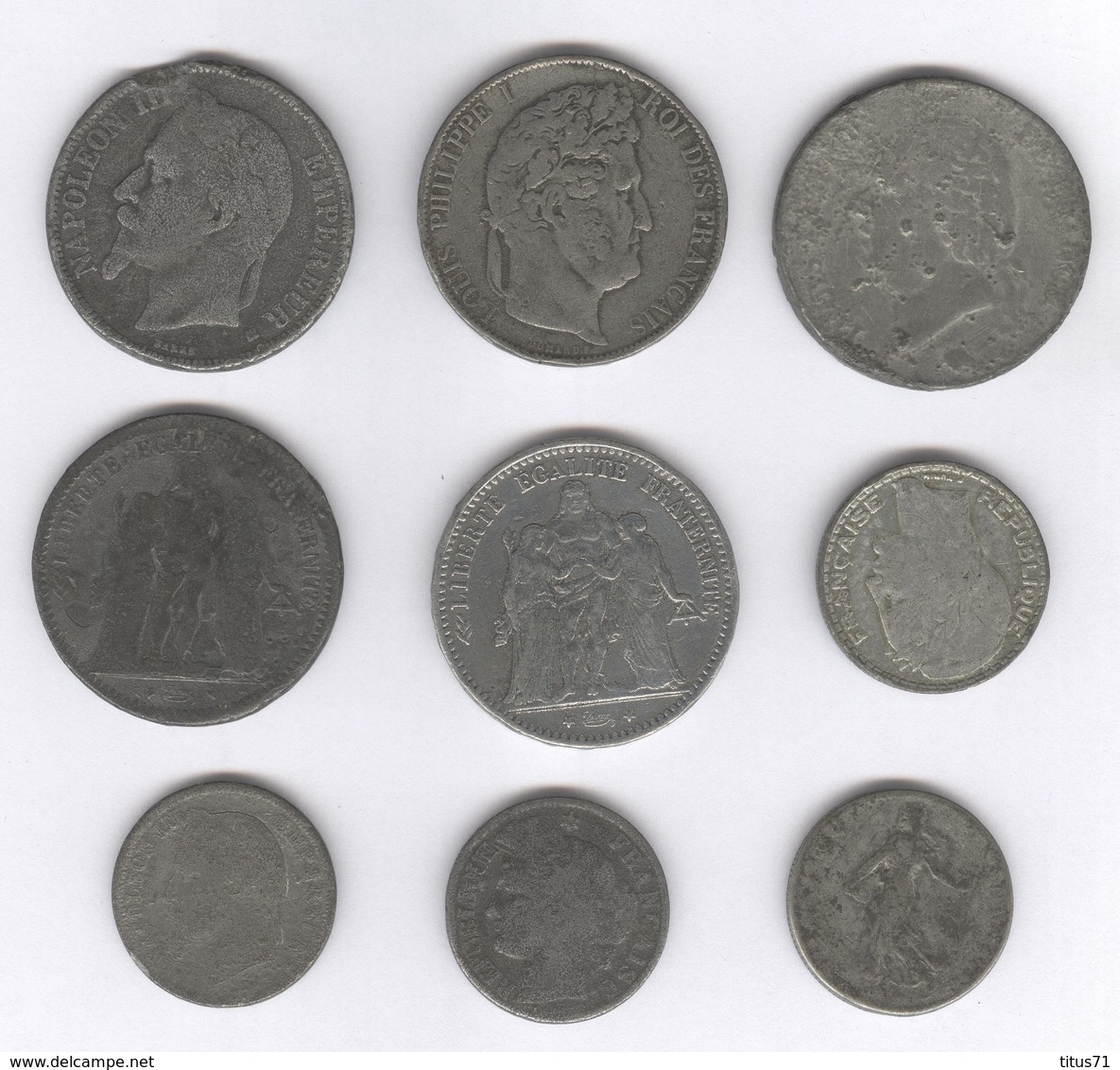 Lot De 9 Fausses Monnaies France - Exonumia - Varianten En Curiosa